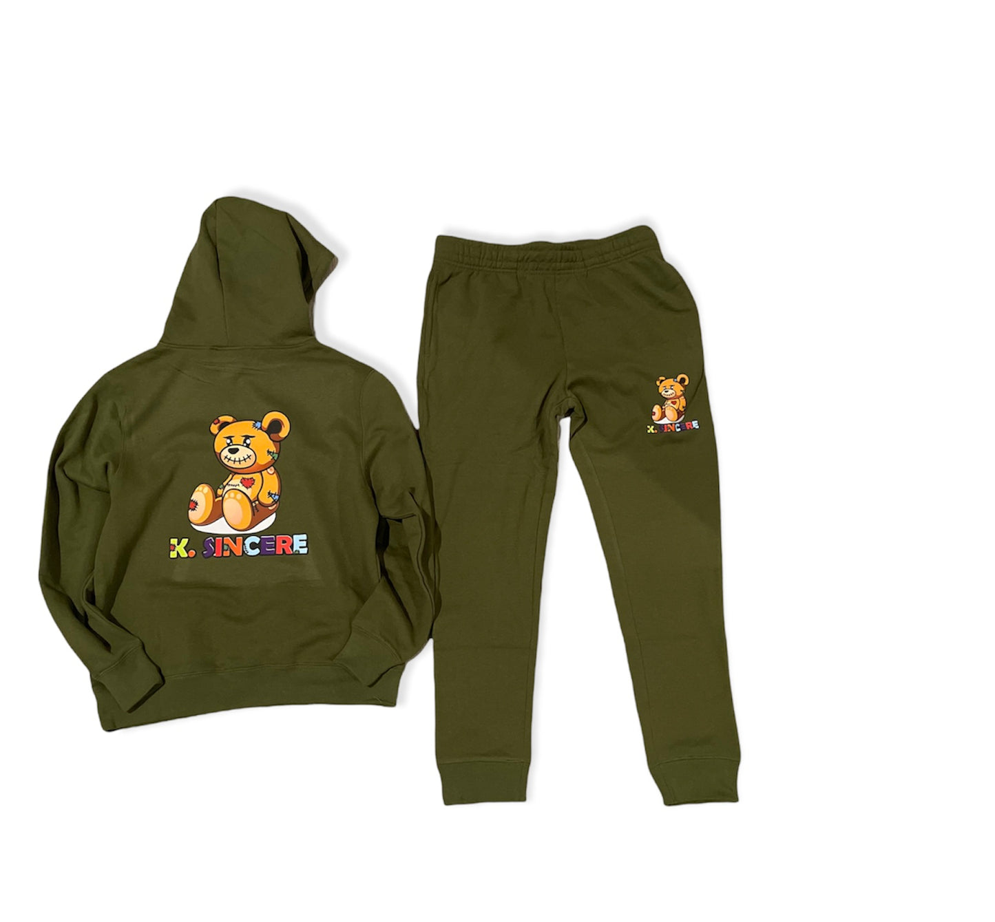 K. Sincere Signature Bear Jogger Set